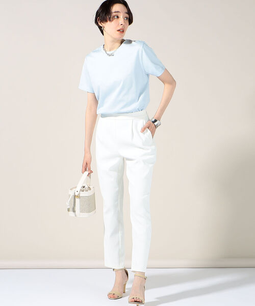 NOLLEY’S Sophi(ノーリーズソフィ)の「sophi BASIC MUJI-T(Tシャツ/カットソー・レディース・ベビーピンク/サックスブルー/オフホワイト/チャコールグレー・38)」の10枚目の写真