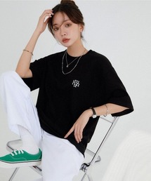 muahmuah | A'GEM/9 × .kom『muah muah/ムーアムーア』LETTERING LOGO HALF T-SHIRT/レタリングロゴ Tシャツ カットソー(Tシャツ/カットソー)