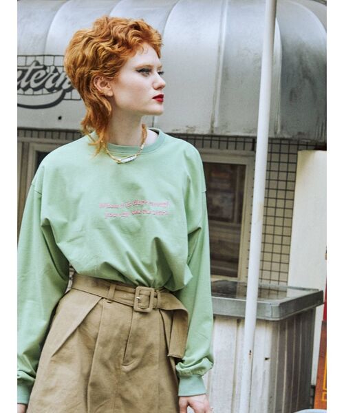 jouetie（ジュエティ）の「ベーシックロゴ ロンT（Tシャツ/カットソー・レディース・ブラック/オフホワイト/グリーン・MEDIUM）」の13枚目の写真