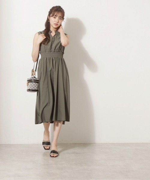 PROPORTION BODY DRESSING（プロポーションボディドレッシング）の「シャーリングフリルワンピース / 1212240605（ワンピース・レディース・カーキ/ベージュ/ボルドー・MEDIUM/SMALL）」の6枚目の写真