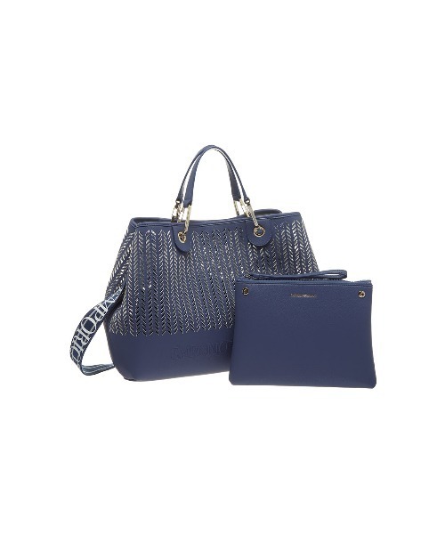 EMPORIO ARMANI（エンポリオアルマーニ）の「【エンポリオ アルマーニ】MyEA ミディアム パーフォレーション シェブロンモチーフ（ショルダーバッグ・レディース・ライトインディゴブルー・FREE）」の3枚目の写真