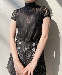 lilLilly | レースハイネックトップス(Tシャツ/カットソー)