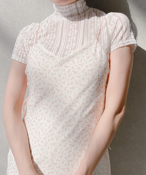 lilLilly（リルリリー）の「レースハイネックトップス（Tシャツ/カットソー・レディース・ホワイト/ブラック/ピンク・FREE）」の12枚目の写真