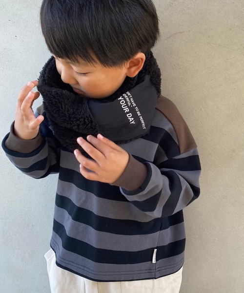 MAKE YOUR DAY(メイクユアデイ)の「肩切替ボーダー裏毛トレーナー■80~140cm(スウェット・キッズ・ネイビー/グレー・130/80/100/120/90/110/140)」の21枚目の写真