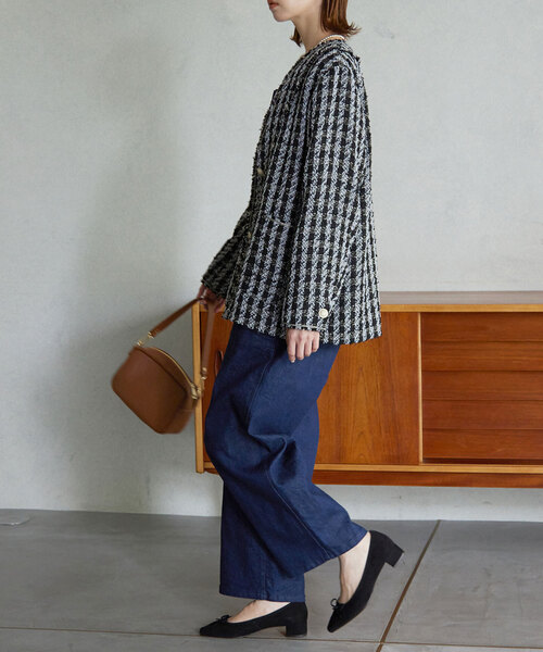 SLOBE IENA（スローブイエナ）の「ツイードノーカラージャケット（ノー