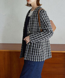 SLOBE IENA ツイードノーカラージャケット SLOBE IENA（スローブイエナ）の「ツイードノーカラージャケット