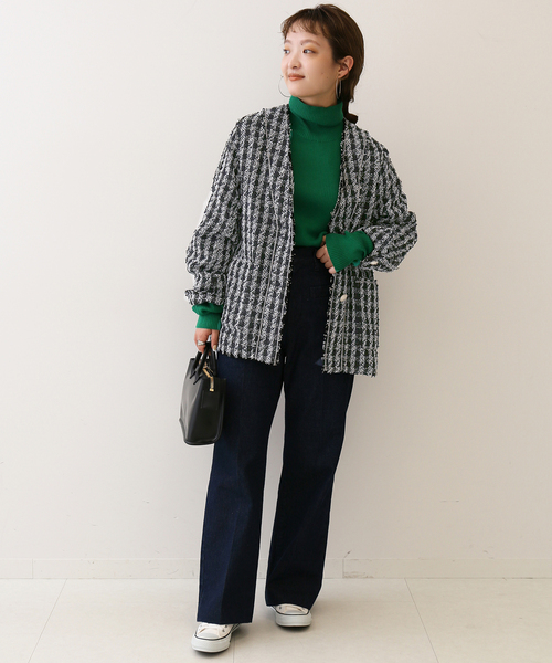 SLOBE IENA ツイードノーカラージャケット SLOBE IENA（スローブイエナ）の「ツイードノーカラージャケット