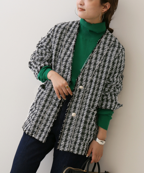 SLOBE IENA（スローブイエナ）の「ツイードノーカラージャケット