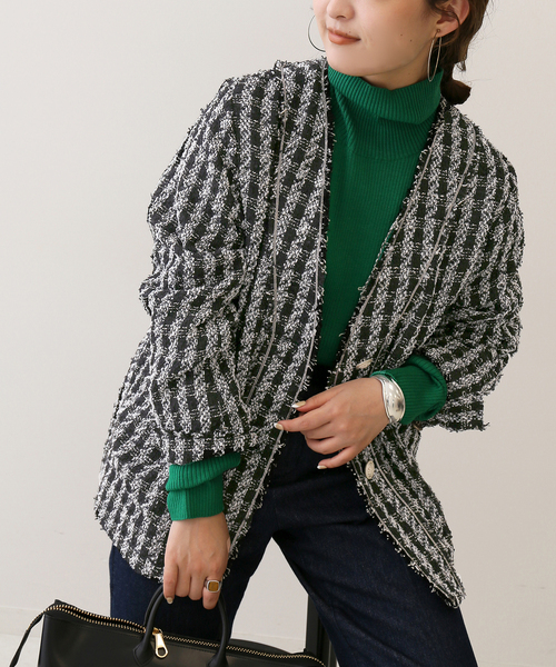 SLOBE IENA（スローブイエナ）の「ツイードノーカラージャケット（ノー
