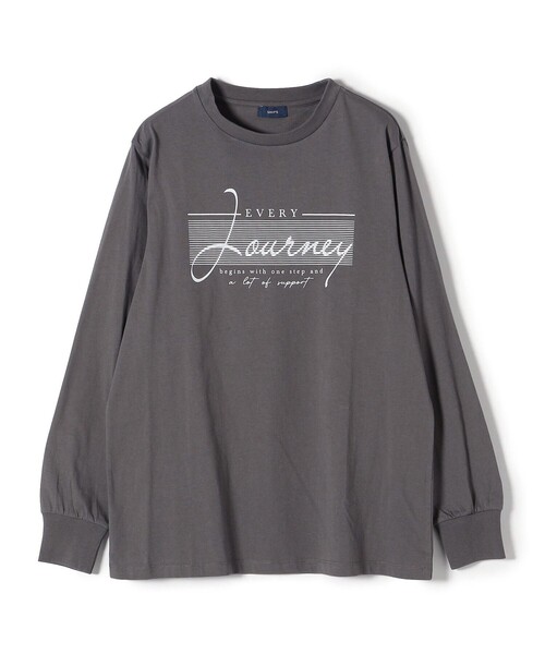 SHIPS(シップス)の「*バリエーションロゴロングスリーブTEE◇(Tシャツ/カットソー・レディース・ホワイト/チャコールグレー/ライトホワイト/オリーブ/ダークグレー/ライトオリーブ/プラム/パープル・ONE SIZE)」の20枚目の写真