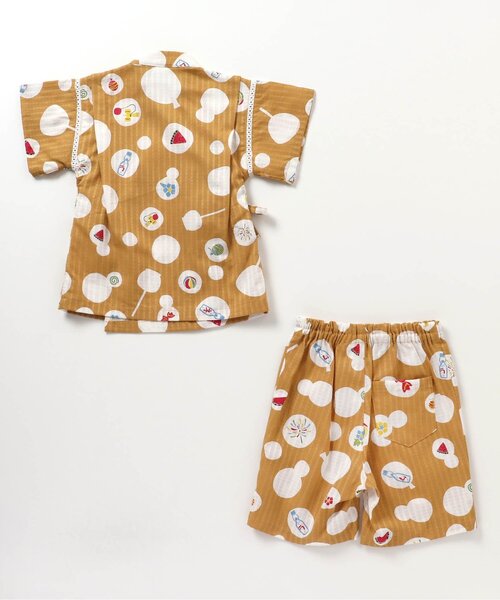 BREEZE（ブリーズ）の「夏の風物詩総柄甚平（浴衣・キッズ・ベージュ/ネイビー・80/90/100/110/120/130/140）」の4枚目の写真