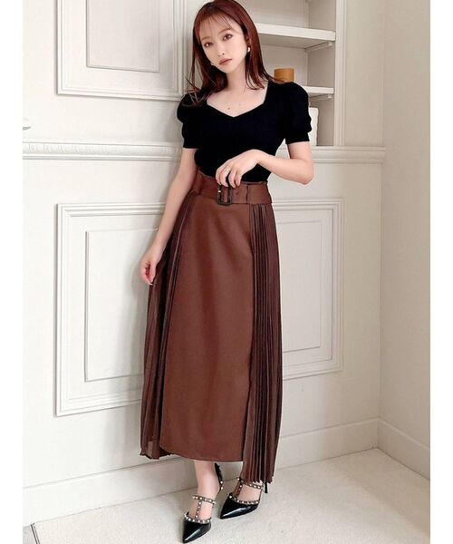 RESEXXY（リゼクシー）の「サイドプリーツスカート（スカート・レディース・ブラック/パープル/ブラウン/グリーン・FREE）」の12枚目の写真