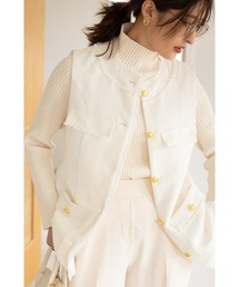 カラミツイードフリンジジレ