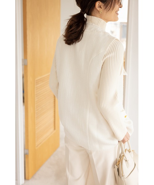 &. NOSTALGIA（アンドドットノスタルジア）の「カラミツイードフリンジジレ（ベスト・レディース・ブラック/アイボリー・FREE）」の18枚目の写真