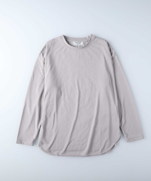 Right-on（ライトオン）の「ラウンドヘムロンＴ（Tシャツ/カットソー・メンズ・ブラック×ホワイト/グリーン/ブルー/ホワイト/グレー/ブラック/ホワイト×ホワイト・L/M/XL）」の6枚目の写真