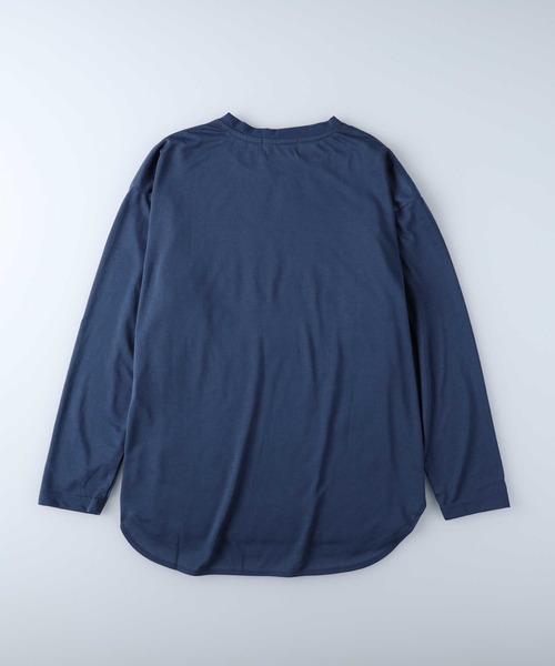 Right-on（ライトオン）の「ラウンドヘムロンＴ（Tシャツ/カットソー・メンズ・ブラック×ホワイト/グリーン/ブルー/ホワイト/グレー/ブラック/ホワイト×ホワイト・L/M/XL）」の12枚目の写真