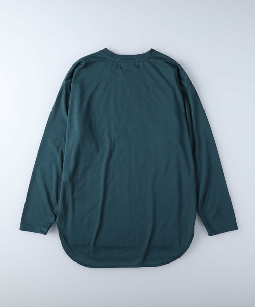 Right-on（ライトオン）の「ラウンドヘムロンＴ（Tシャツ/カットソー・メンズ・ブラック×ホワイト/グリーン/ブルー/ホワイト/グレー/ブラック/ホワイト×ホワイト・L/M/XL）」の11枚目の写真