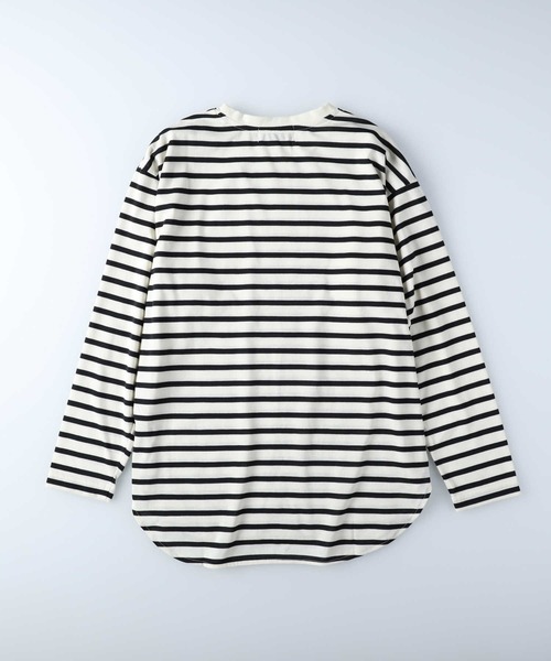 Right-on（ライトオン）の「ラウンドヘムロンＴ（Tシャツ/カットソー・メンズ・ブラック×ホワイト/グリーン/ブルー/ホワイト/グレー/ブラック/ホワイト×ホワイト・L/M/XL）」の18枚目の写真