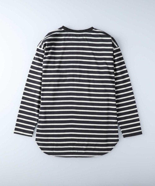 Right-on（ライトオン）の「ラウンドヘムロンＴ（Tシャツ/カットソー・メンズ・ブラック×ホワイト/グリーン/ブルー/ホワイト/グレー/ブラック/ホワイト×ホワイト・L/M/XL）」の9枚目の写真