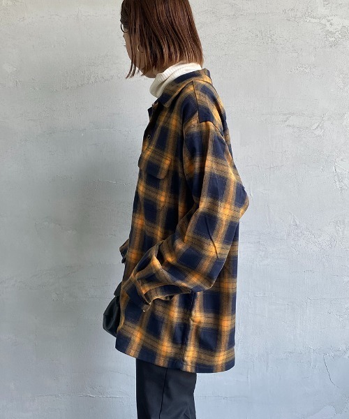 JEANS FACTORY （ジーンズファクトリー）の「[DAN RIVER/ダンリバー] 別注 オーバーサイズ オンブレチェックオープンカラーシャツ（シャツ/ブラウス・レディース・イエロー/レッド/ブルー・M/L）」の21枚目の写真