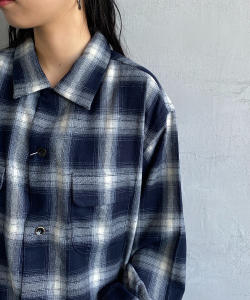 JEANS FACTORY （ジーンズファクトリー）の「[DAN RIVER/ダンリバー] 別注 オーバーサイズ オンブレチェックオープンカラーシャツ（シャツ/ブラウス・レディース・イエロー/レッド/ブルー・M/L）」の17枚目の写真