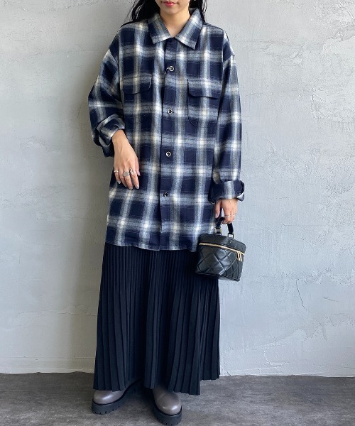 JEANS FACTORY （ジーンズファクトリー）の「[DAN RIVER/ダンリバー] 別注 オーバーサイズ オンブレチェックオープンカラーシャツ（シャツ/ブラウス・レディース・イエロー/レッド/ブルー・M/L）」の14枚目の写真