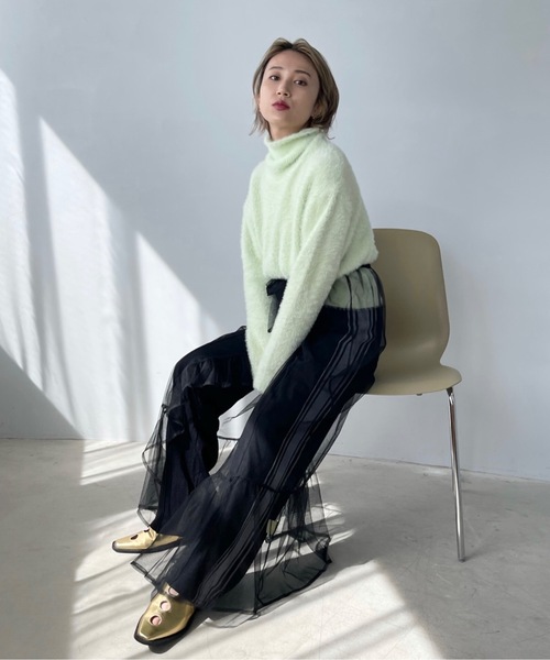 SANSeLF（サンセルフ）の「マルチウェイ チュールラップスカート【SANSeLF】sanw22a057（スカート・レディース・ブラック/ホワイト・FREE）」の3枚目の写真