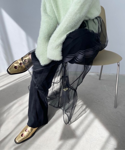 SANSeLF（サンセルフ）の「マルチウェイ チュールラップスカート【SANSeLF】sanw22a057（スカート・レディース・ブラック/ホワイト・FREE）」の5枚目の写真