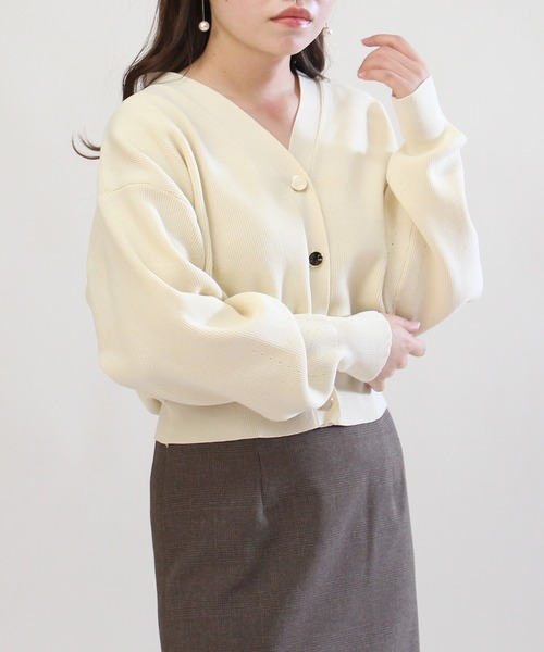 TRUDEA(トルディア)の「総針スポンディッシュカーディガン(カーディガン/ボレロ・レディース・モカ/アイボリー/ピンク/ラベンダー・MEDIUM)」の2枚目の写真