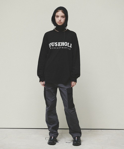 LIBERE（リベーレ）の「LIBERE リベーレ / H LOGO LONGSLEEVE フロントロゴプリントビッグシルエットロンT / 225205-225206（Tシャツ/カットソー・メンズ・ライトグレー/ブラック・MEDIUM/SMALL/LARGE）」の3枚目の写真