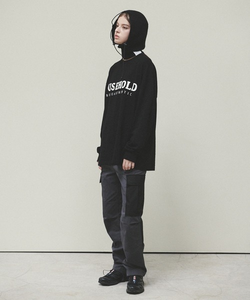 LIBERE（リベーレ）の「LIBERE リベーレ / H LOGO LONGSLEEVE フロントロゴプリントビッグシルエットロンT / 225205-225206（Tシャツ/カットソー・メンズ・ライトグレー/ブラック・MEDIUM/SMALL/LARGE）」の4枚目の写真