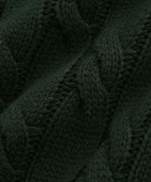 ADAM ET ROPE'（アダムエロペ）の「バルキー ケーブル チルデン ニットプルオーバー/ユニセックス（ニット/セーター・メンズ・ダークグリーン/キナリ・M/L）」の7枚目の写真