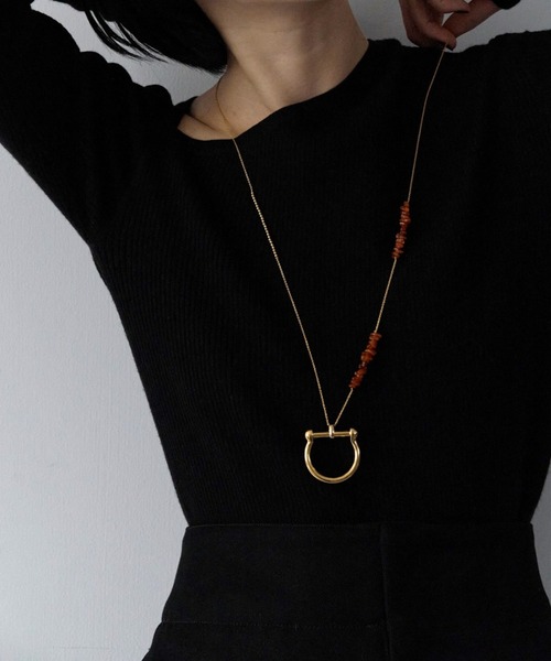 LAPUIS(ラピュイ)の「LAPUIS(ラピュイ)Ring Partsネックレス(ネックレス・レディース・レッド/パープル/ブラック・FREE)」の3枚目の写真