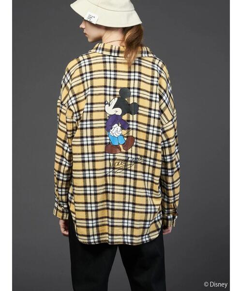 Disney(ディズニー)の「バックプリントチェックシャツ/Mickey(シャツ/ブラウス・レディース・ネイビー/グレー/イエロー・FREE)」の5枚目の写真