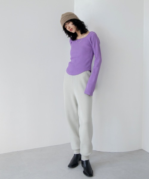 VACANCY（ヴァカンシー）の「モチモチジョガーニットパンツ（その他パンツ・レディース・オレンジ/ブラック/アイボリー・FREE）」の20枚目の写真