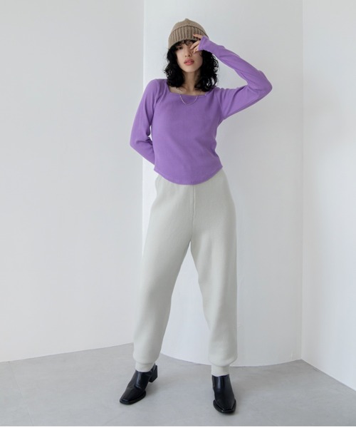 VACANCY（ヴァカンシー）の「モチモチジョガーニットパンツ（その他パンツ・レディース・オレンジ/ブラック/アイボリー・FREE）」の21枚目の写真