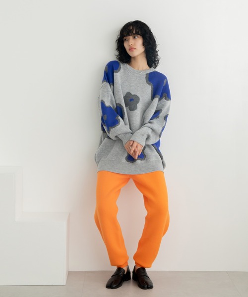 VACANCY（ヴァカンシー）の「モチモチジョガーニットパンツ（その他パンツ・レディース・オレンジ/ブラック/アイボリー・FREE）」の4枚目の写真