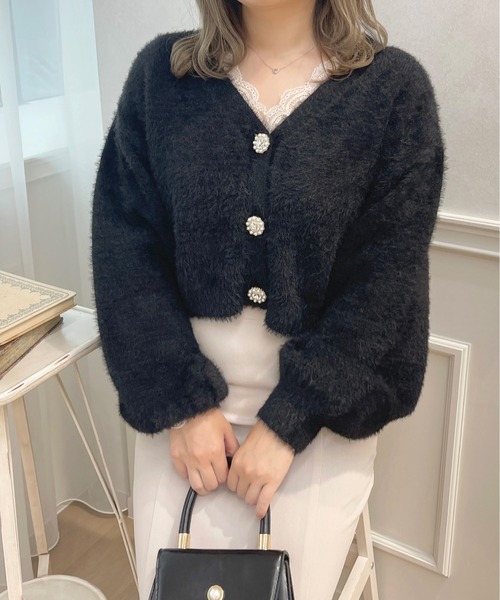 apres jour（アプレジュール）の「フェザーキラキラボタンカーディガン【ZOZOTOWN限定アイテム】（カーディガン/ボレロ・レディース・ライトピンク/オフホワイト/ブラック/ライトベージュ・フリー/X-LARGE）」の17枚目の写真