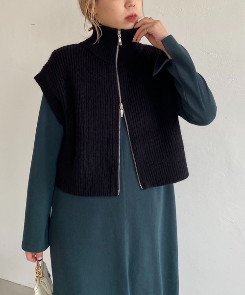 CAPRICIEUX LE'MAGE（カプリシューレマージュ）の「Wジップベスト（ベスト・レディース・ホワイト系その他/ブラック/モカ・FREE）」の13枚目の写真