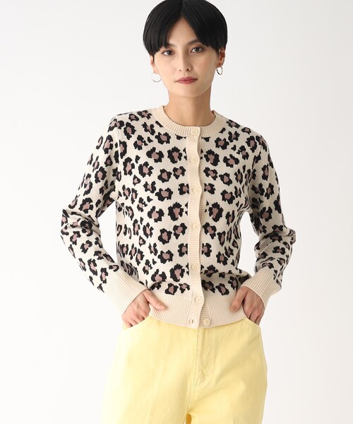 OPAQUE.CLIP(オペークドットクリップ)の「◆【C】フラワージャカードカーディガン(カーディガン/ボレロ・レディース・ブラック系/ベージュ系/パープル系2・36/40/38)」の2枚目の写真