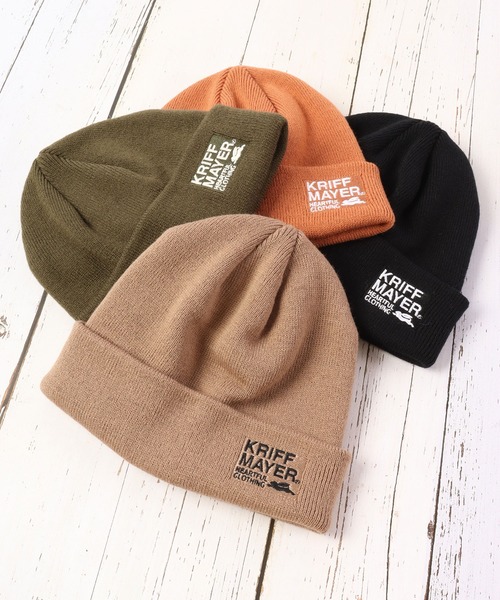 KRIFF MAYER（クリフメイヤー）の「KRIFF MAYER クリフメイヤー ニット ワッチキャップ ワンポイント刺繍 ニット帽 帽子 男女兼用 ユニセックス（ニットキャップ/ビーニー・メンズ・ブラック/ブラウン/ベージュ/カーキ・FREE）」の3枚目の写真