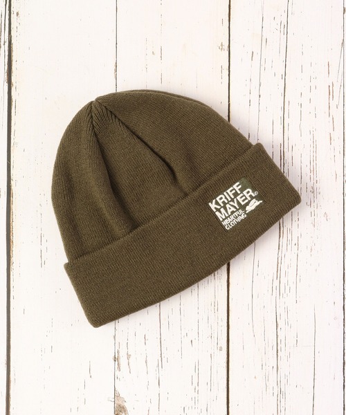 KRIFF MAYER（クリフメイヤー）の「KRIFF MAYER クリフメイヤー ニット ワッチキャップ ワンポイント刺繍 ニット帽 帽子 男女兼用 ユニセックス（ニットキャップ/ビーニー・メンズ・ブラック/ブラウン/ベージュ/カーキ・FREE）」の5枚目の写真