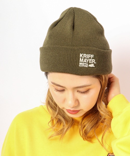 KRIFF MAYER（クリフメイヤー）の「KRIFF MAYER クリフメイヤー ニット ワッチキャップ ワンポイント刺繍 ニット帽 帽子 男女兼用 ユニセックス（ニットキャップ/ビーニー・メンズ・ブラック/ブラウン/ベージュ/カーキ・FREE）」の8枚目の写真