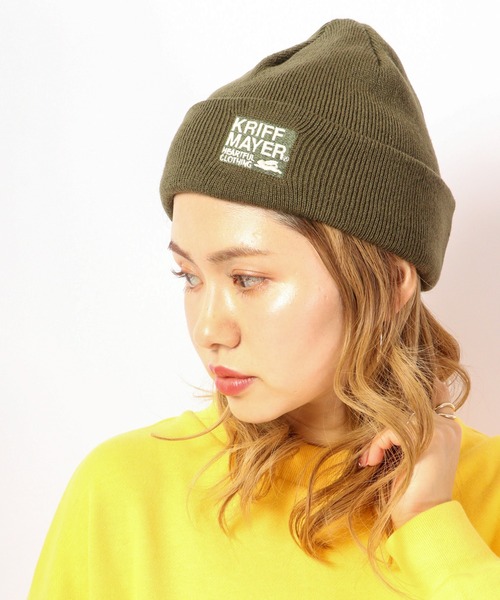 KRIFF MAYER（クリフメイヤー）の「KRIFF MAYER クリフメイヤー ニット ワッチキャップ ワンポイント刺繍 ニット帽 帽子 男女兼用 ユニセックス（ニットキャップ/ビーニー・メンズ・ブラック/ブラウン/ベージュ/カーキ・FREE）」の9枚目の写真