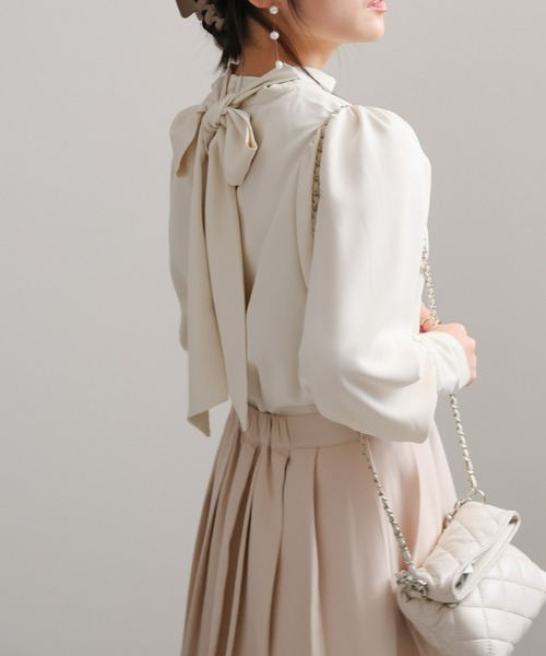 sakishimatokyo(サキシマトーキョー)の「2WAYリボンパワショルブラウス(シャツ/ブラウス・レディース・ブラック/アイボリー/グリーン・FREE)」の5枚目の写真