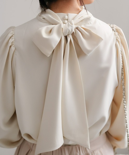 sakishimatokyo(サキシマトーキョー)の「2WAYリボンパワショルブラウス(シャツ/ブラウス・レディース・ブラック/アイボリー/グリーン・FREE)」の10枚目の写真