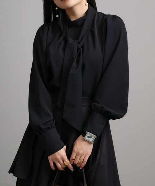 sakishimatokyo(サキシマトーキョー)の「2WAYリボンパワショルブラウス(シャツ/ブラウス・レディース・ブラック/アイボリー/グリーン・FREE)」の15枚目の写真