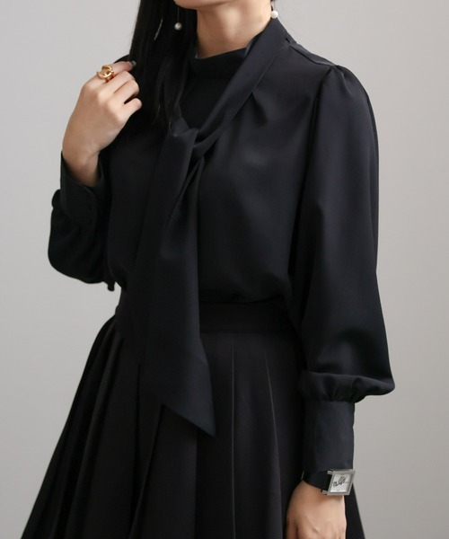 sakishimatokyo(サキシマトーキョー)の「2WAYリボンパワショルブラウス(シャツ/ブラウス・レディース・ブラック/アイボリー/グリーン・FREE)」の16枚目の写真