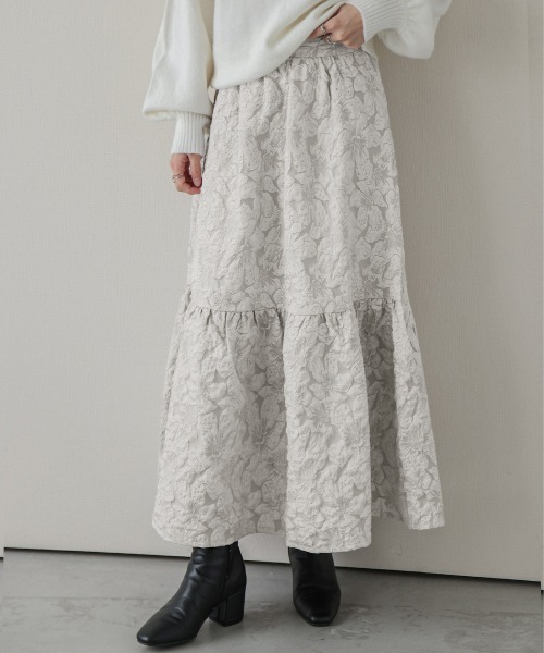 SUGAR BISKET（シュガービスケット）の「ジャガード風ロングスカート（スカート・レディース・ブラック/グレー/ブラウン・フリー）」の9枚目の写真