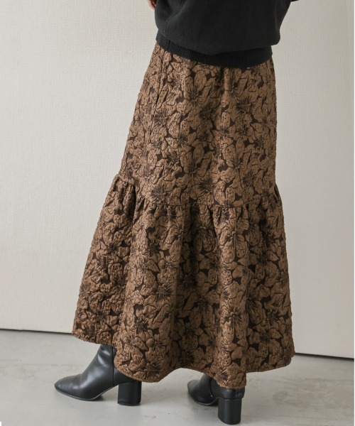 SUGAR BISKET（シュガービスケット）の「ジャガード風ロングスカート（スカート・レディース・ブラック/グレー/ブラウン・フリー）」の10枚目の写真